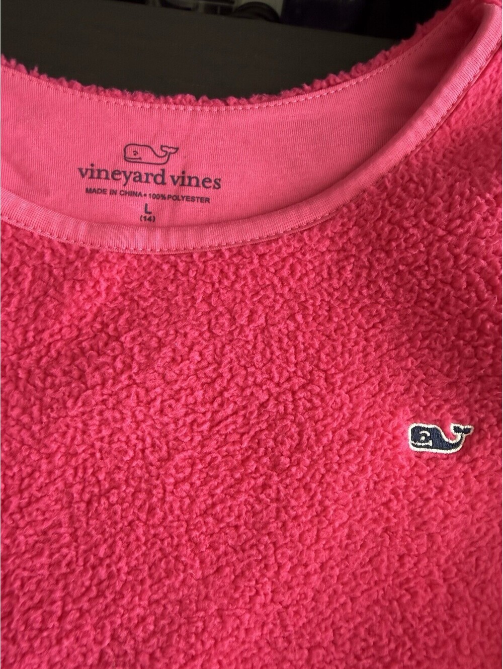 VINEYARD VINES Girl's Fleece Dress, Size L (14), NWOT, Pink Berry - Picture 2 of 6